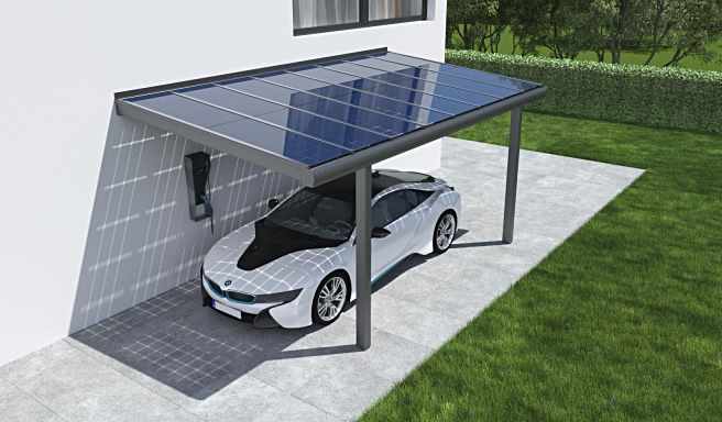 Solar Carport Anbau Alu