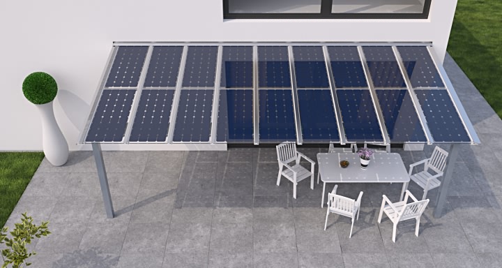 Photovoltaikanlage Terrassenüberdachung