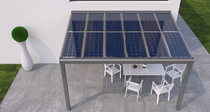 Terrassenüberdachung Photovoltaik Alu