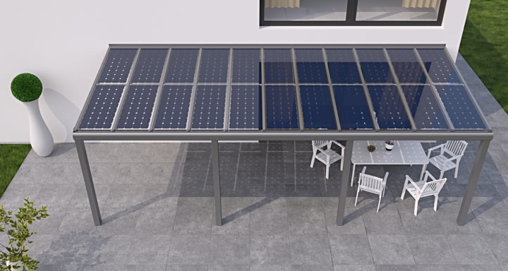 Überdachung Photovoltaikanlage Alu